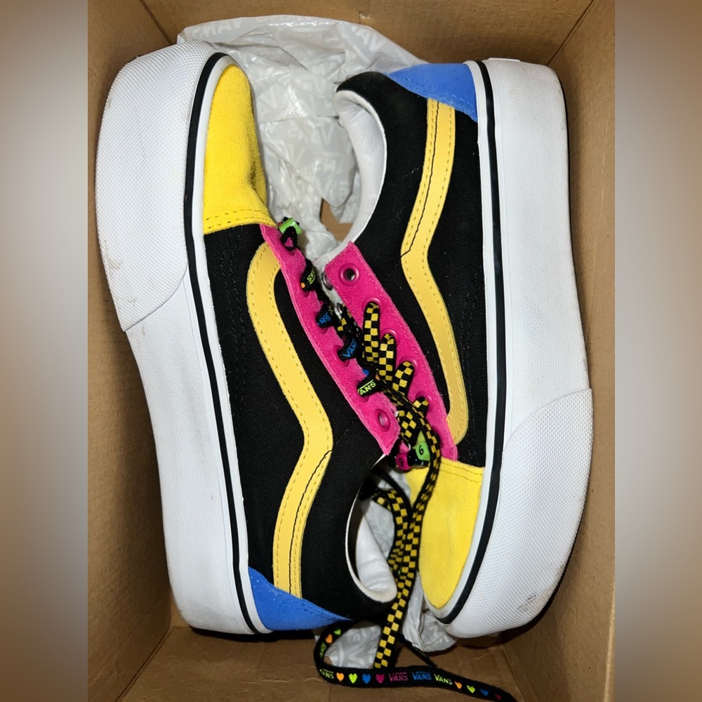 Vans Old Skool Platform Sneakers - Multi-Colored - Colorful Beaded/Colorful Lace - Picture 2 of 3